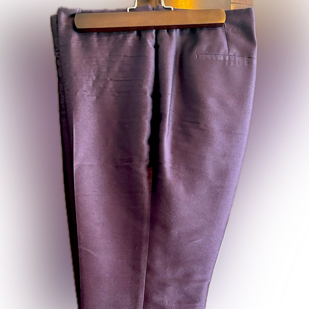 Talbots Purple Silk/Cotton Dress Pants Classic Ankle Straight-Leg. 16P
